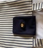 Striped linen and wool modern tote bag. - Image 4