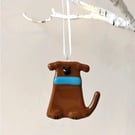Brown Fused Glass  Dog