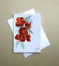 Hand painted art floral blank greetings card ( FA 307 A4 )