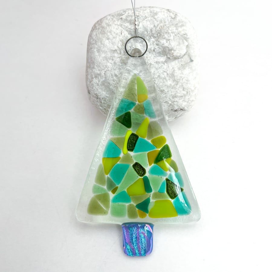 Fused Glass Christmas Tree - Handmade Glass Decoration