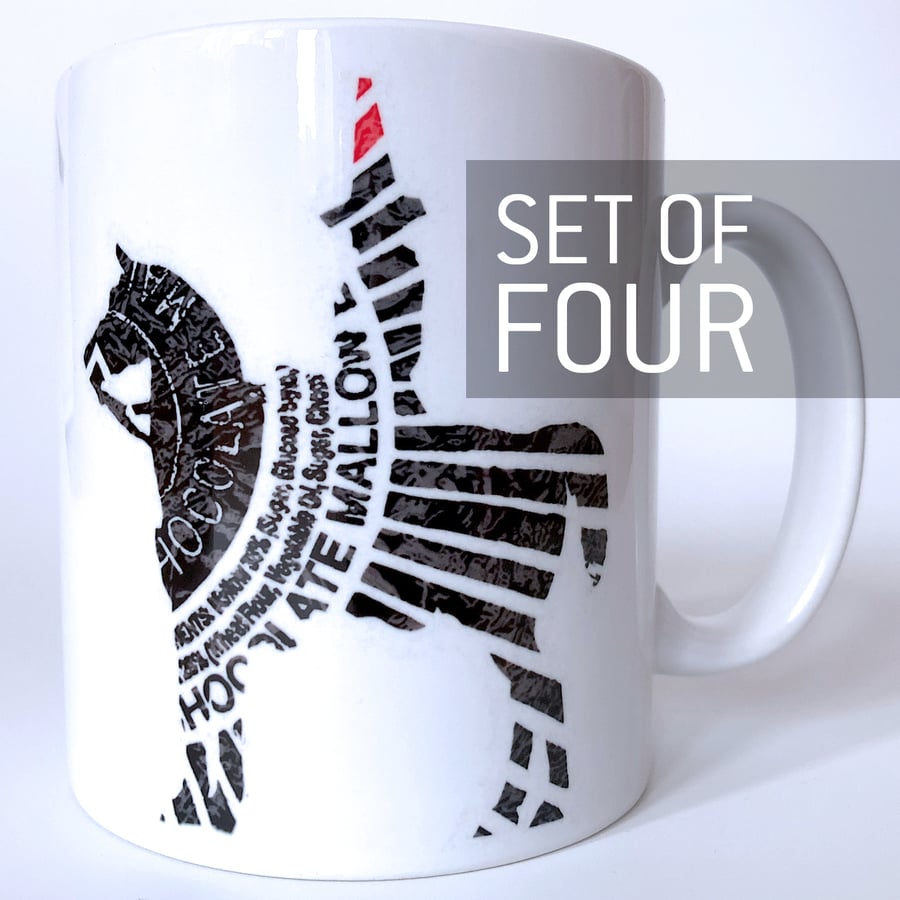 'Chocolate Cone' Set of four Mugs.