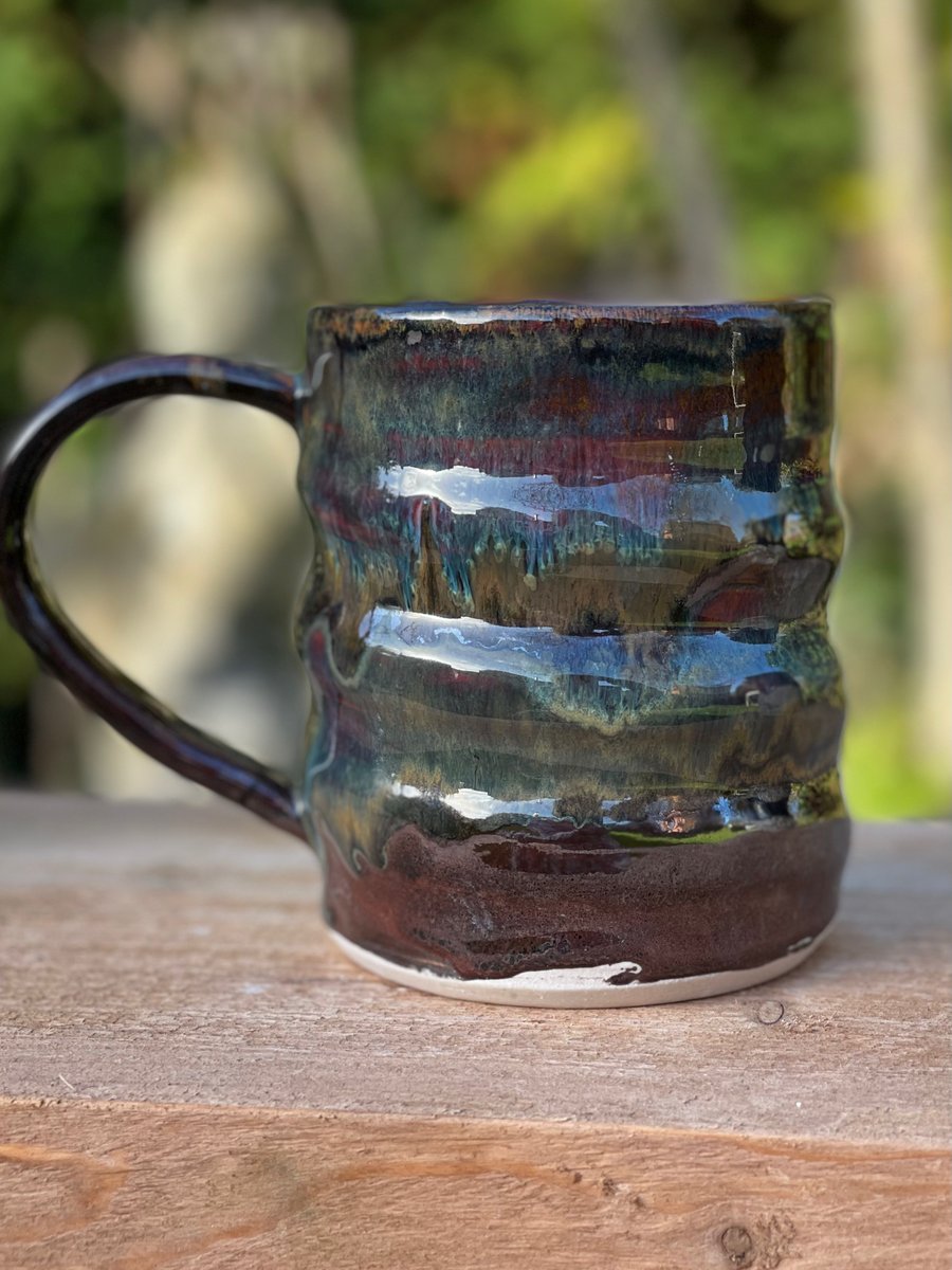 Wheel Thrown Stoneware Swirly MadeWithMud Mug