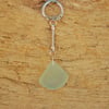 Pale aquamarine beach glass keyring