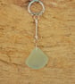 Pale aquamarine beach glass keyring - Image 1