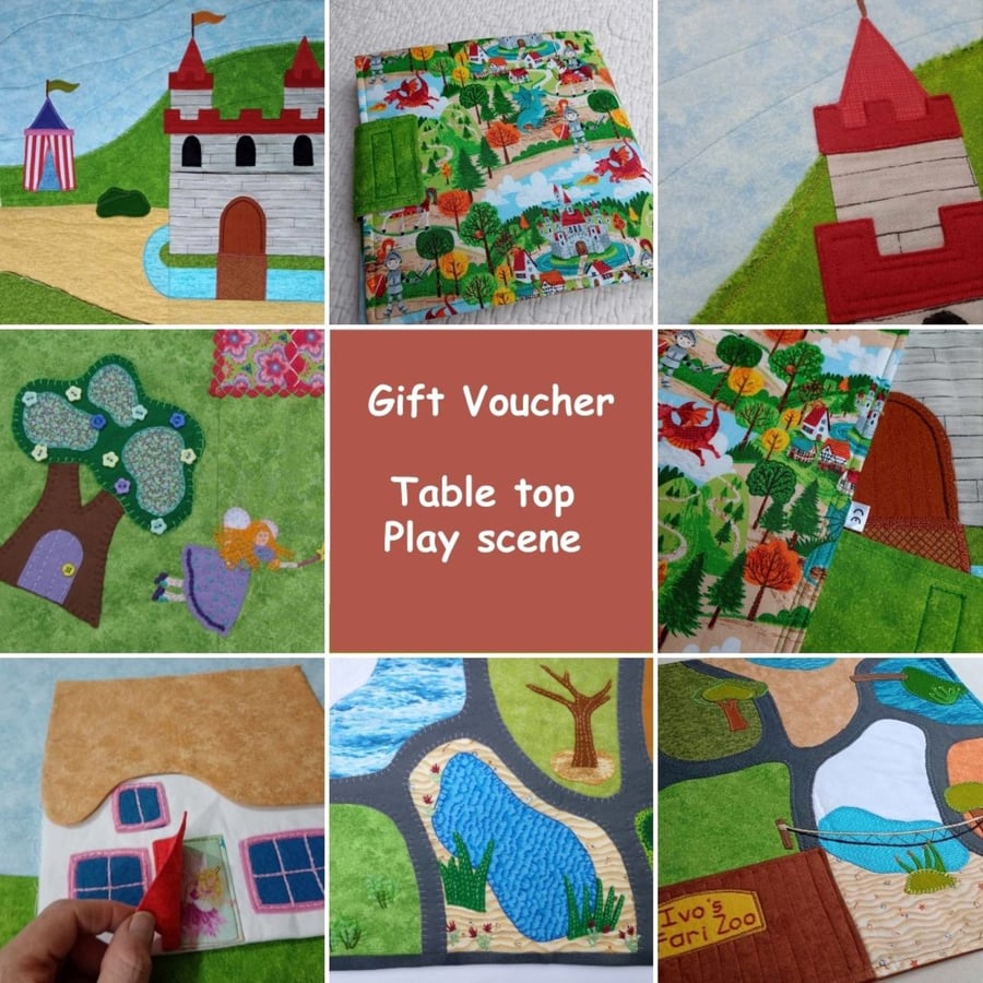 Gift Voucher - Play Scene table top playmat toy customised for your child