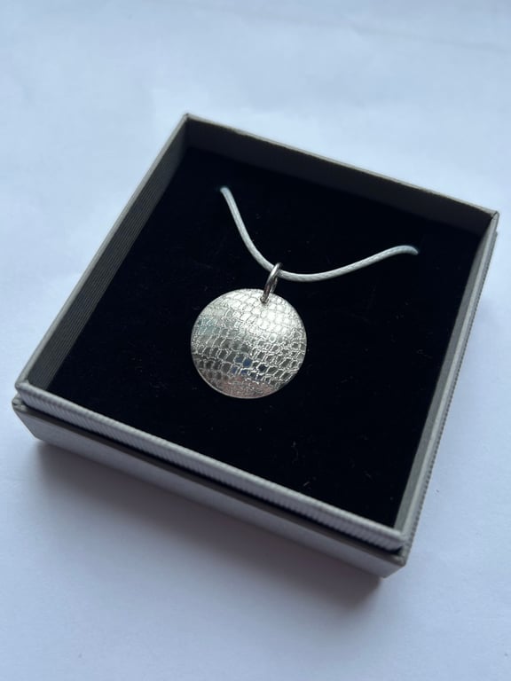 Silver Hand Engraved Disco Ball Pendant
