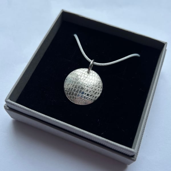 Silver Hand Engraved Disco Ball Pendant
