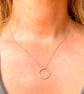 14K Gold Fill Hammered Disc Pendant Necklace  - Image 1