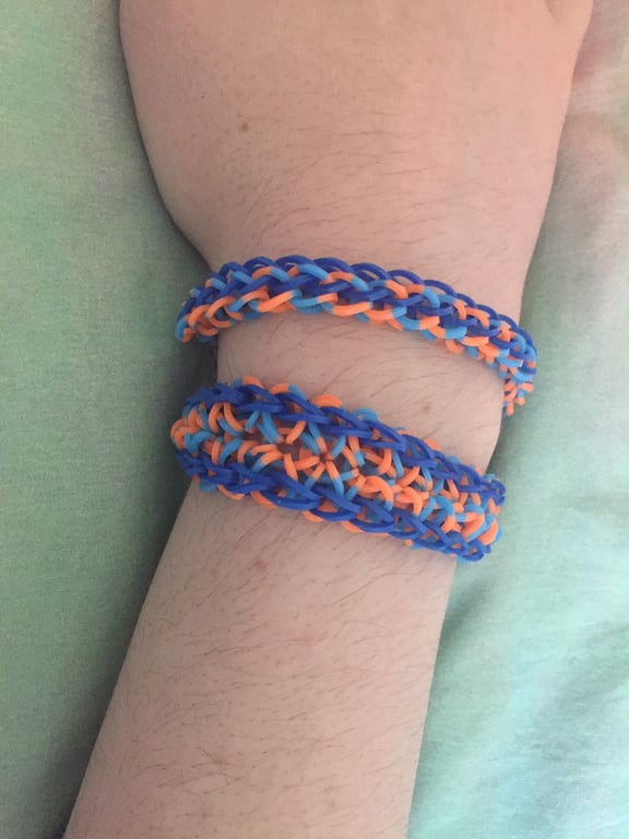 Blueberry and Orange themed handmade Loom Band Bracelets - Pack of 2