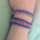 Blueberry and Orange themed handmade Loom Band Bracelets - Pack of 2