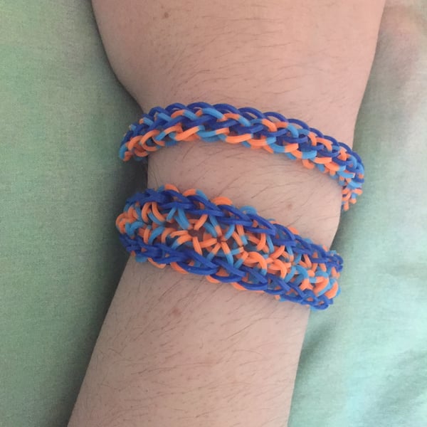 Blueberry and Orange themed handmade Loom Band Bracelets - Pack of 2