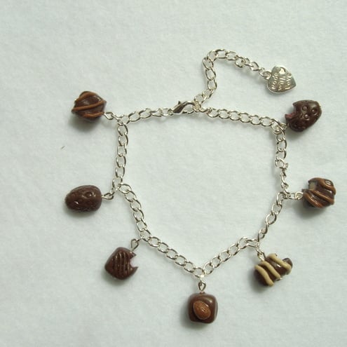 Nibbled Chocolate charm bracelet
