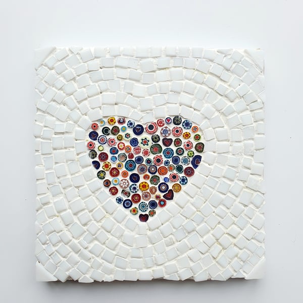 Heart Mosaic, Mosaic Heart, Love Heart, Millefiori, Glass Heart, Love Heart Art,