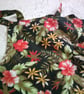 Red Hibiscus Flowers on  Black background Adult Apron - Image 4