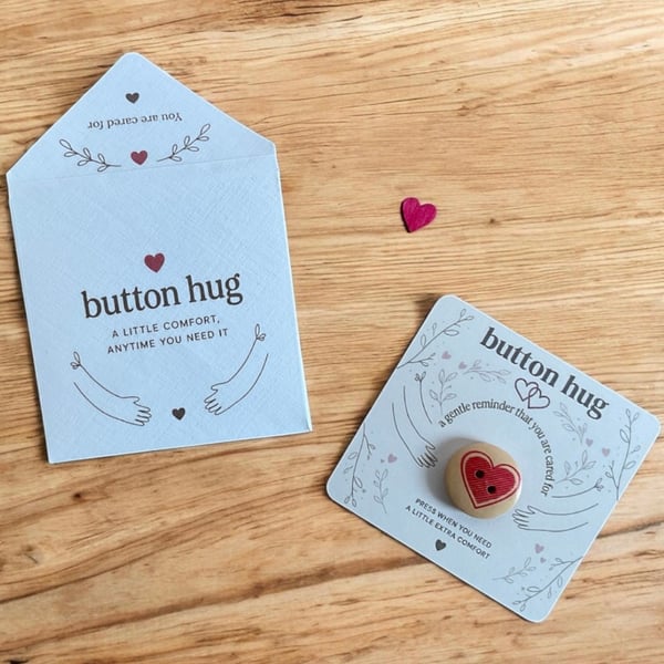 Button Hug-Pocket Hug Gift. Wellbeing Gift. Exams Gift. Stress Relief Token.
