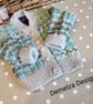 Designer Hand knitted Baby Cardigan with Merino Wool & Cotton 3-9 months - Image 2