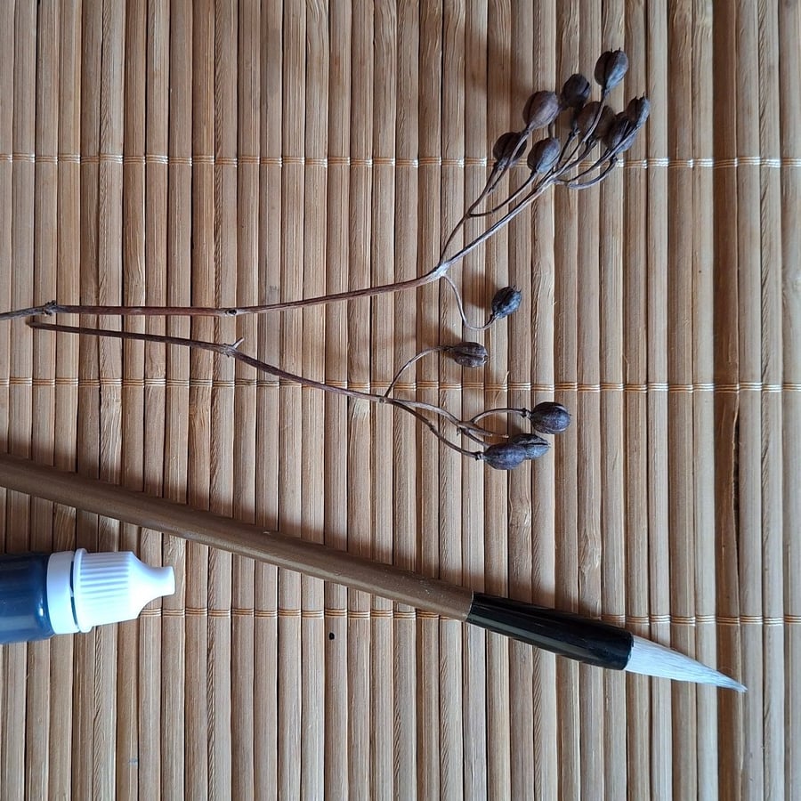 Chinese Calligraphy Brush Gift Set  Handmade Brush Small Ink  5 Random Handw