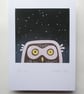 APRIL SALE - A4 British Bird Print -  Little Owl     - Image 1