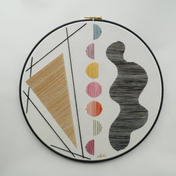 Chaos Theory Abstract no.2 - Isolation - Hand Embroidered Art Piece