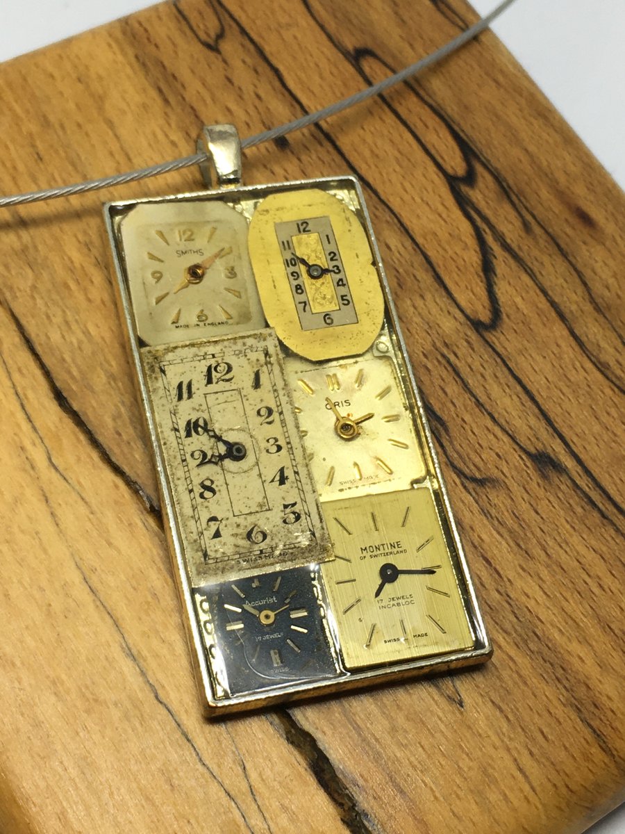 Steampunk rectangular watch face choker