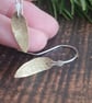 Brass and silver leaf drop dangly earrings - Image 2
