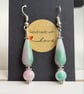 Pretty Watermelon Gemstone Dangle Earrings  - Image 1