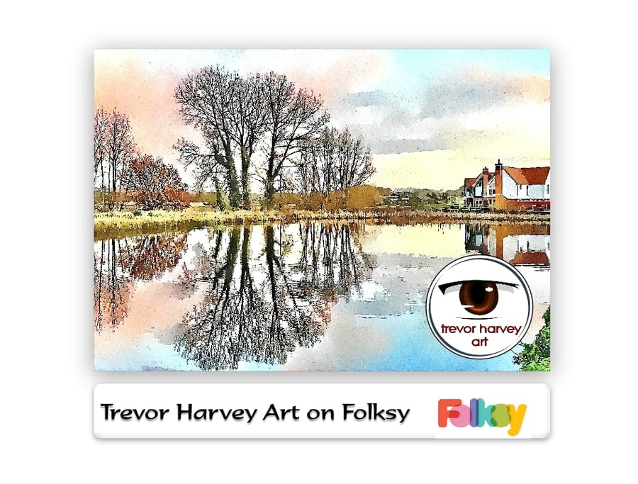 View Across The Lake, 12x8 inch Fine Art print