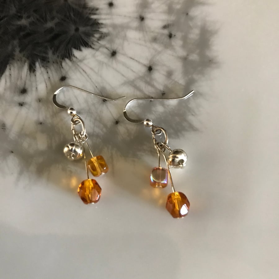 Amber Earrings, Cluster Earrings