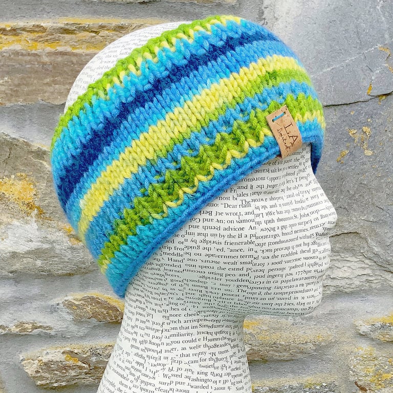 Blue Headband. Knitted Neck Warmer. Hand Knitted Scarf. Winter Scarf.