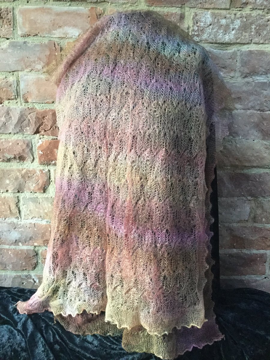 MoBair Hand Dyed Kid Mohair Lace Stole 72x26