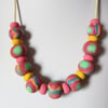 POLYMER CLAY NECKLACE - HOLIDAY NECKLACE - FREE UK SHIPPING 