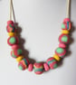 POLYMER CLAY NECKLACE - HOLIDAY NECKLACE - FREE UK SHIPPING 