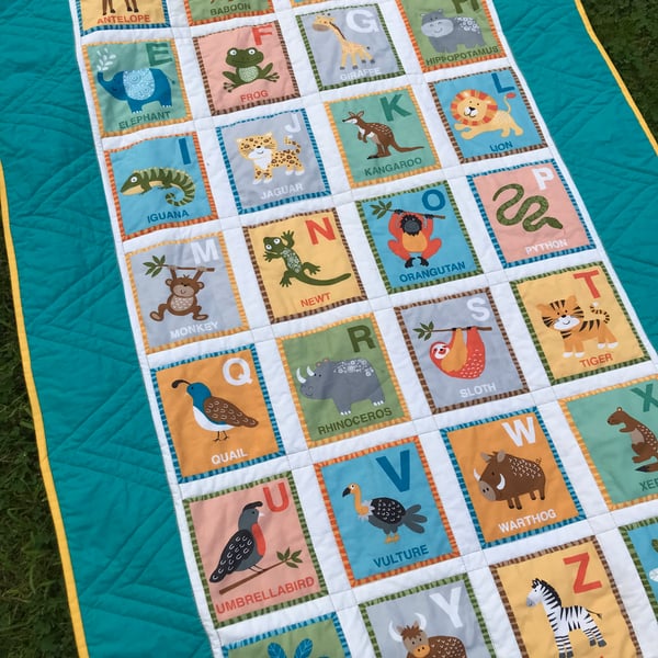 Cot quilt - Animal Alphabet