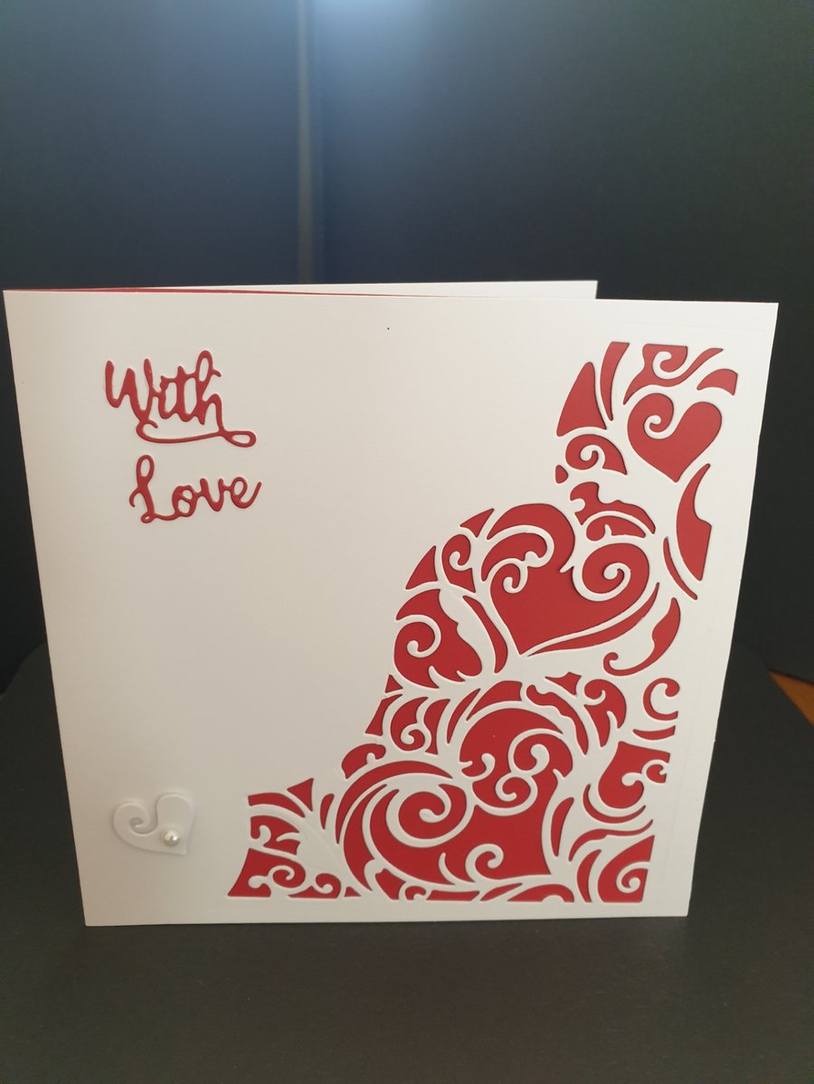 With love die cut card