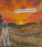 Framed textile landscape pictures… all you need is love and a dog