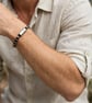Men's Onyx Hex Bracelet Faceted Black Onyx - Image 2