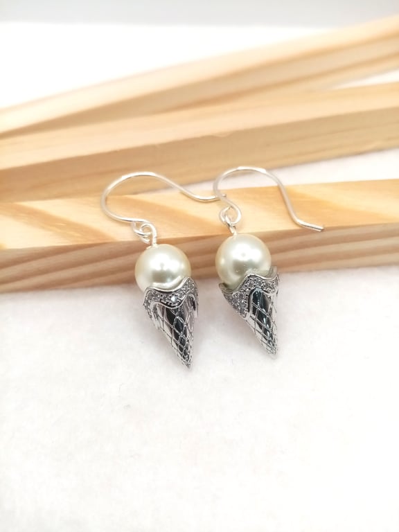 Ice Cream Cone Earrings, Novelty Earrings, Gifts for her, Free Postage