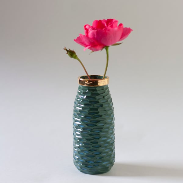 Forest Green Milk Bottle Vase 