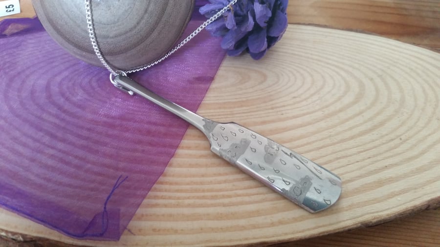 Upcycled Silver Plated Weather Handle Necklace SPN061505