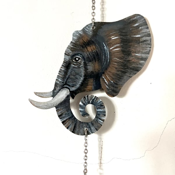 Elephant wind chime, hand painted. Aluminium chimes 