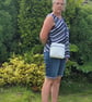 Small Sailcloth Crossbody Bag – Upcycled Everyday Bag with Front Zip Pocket - Image 5