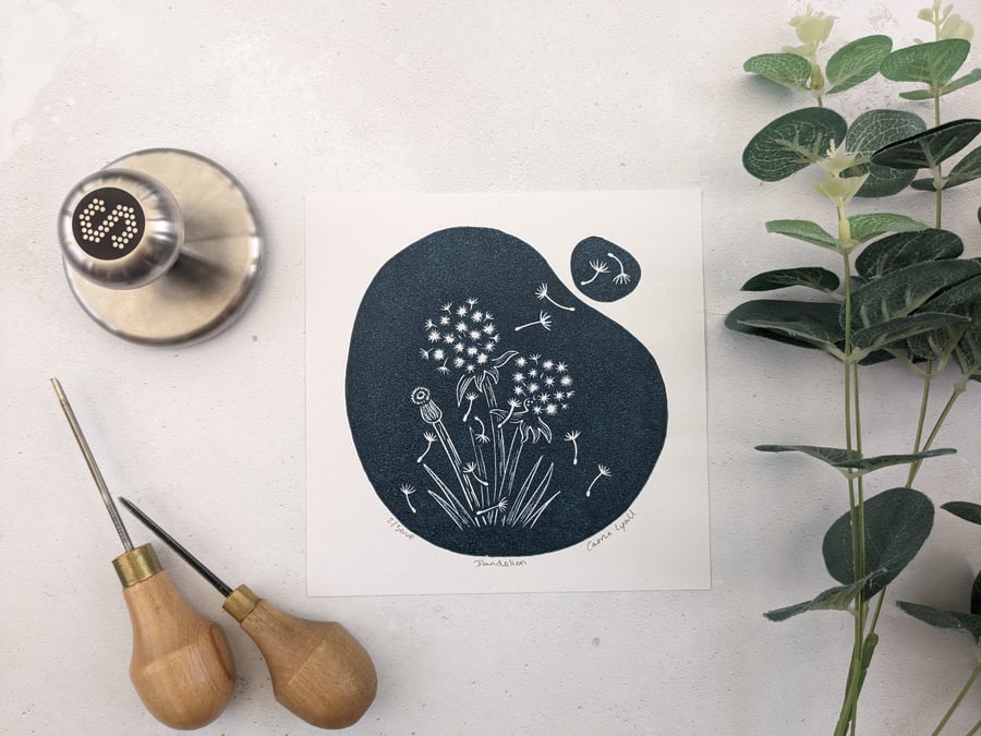 Dandelions Limited Edition Linocut Print