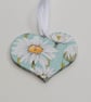 Daisies wooden hanging heart decoration, pretty gift for her - Image 2