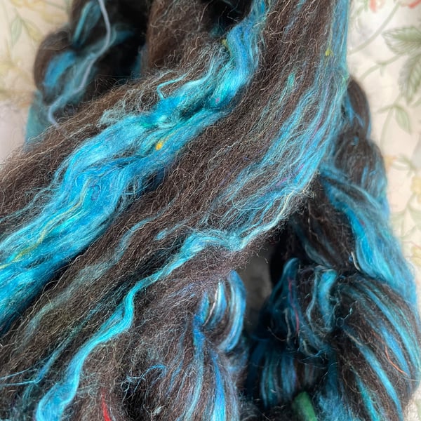 Earth Tide: 100g Blended, Combed Wool Tops for Spinning or Felting