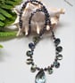 Designer Natural Abolone Shell & Peacock Freshwater Pearl Necklace  - Image 4
