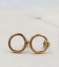 9ct Gold Circle Stud Earrings - Image 1
