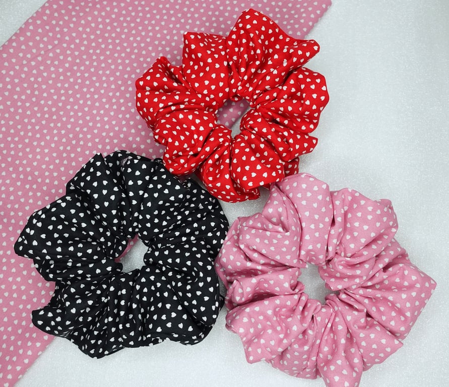 XL Heart Scrunchies, Gifts for her, Valentine Scrunchies, Love Heart Scrunchies