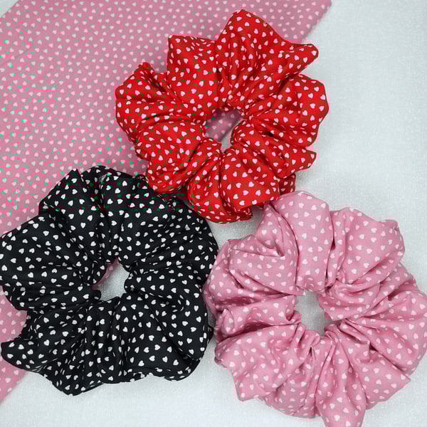 XL Heart Scrunchies, Gifts for her, Valentine Scrunchies, Love Heart Scrunchies