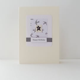 Swallows Birthday Card, Monochrome unisex