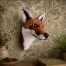 Lifesize needle felted faux fox wall mount - Follyfoot